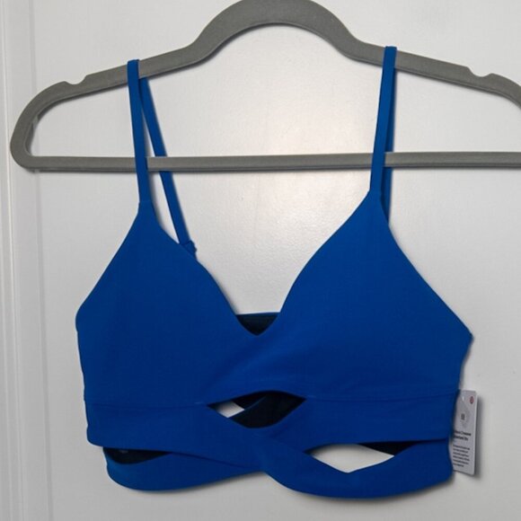NWT Lululemon V-Neck Crossover Underband Bra - 6 Symphony Blue - Picture 1 of 6